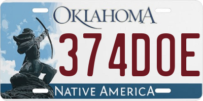OK license plate 374DOE