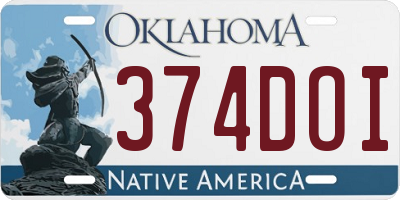 OK license plate 374DOI
