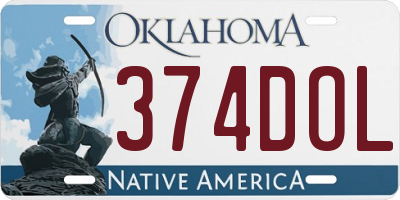OK license plate 374DOL