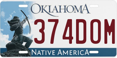 OK license plate 374DOM
