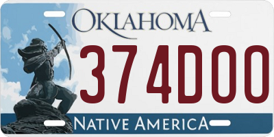 OK license plate 374DOO