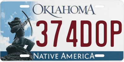 OK license plate 374DOP