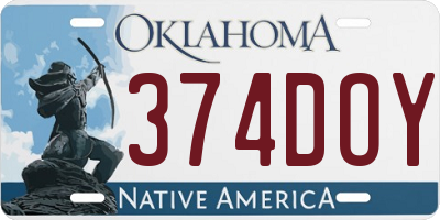 OK license plate 374DOY
