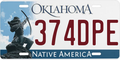 OK license plate 374DPE