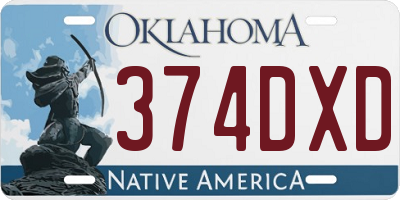 OK license plate 374DXD