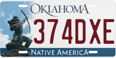 OK license plate 374DXE