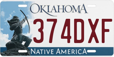 OK license plate 374DXF