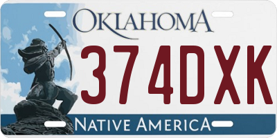 OK license plate 374DXK