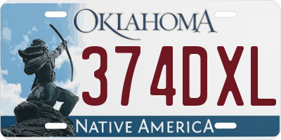 OK license plate 374DXL