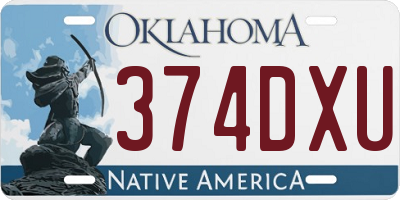 OK license plate 374DXU