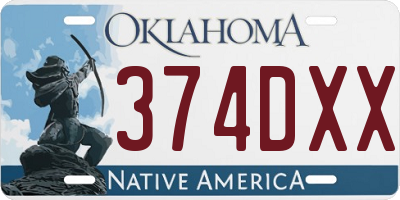 OK license plate 374DXX