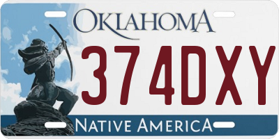 OK license plate 374DXY
