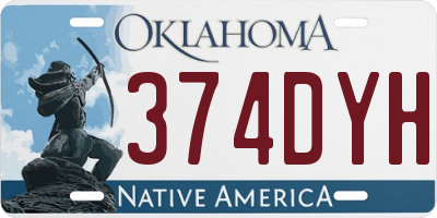 OK license plate 374DYH