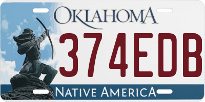OK license plate 374EDB