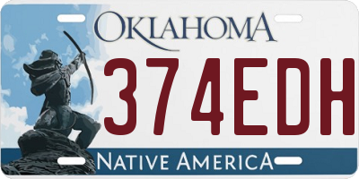 OK license plate 374EDH