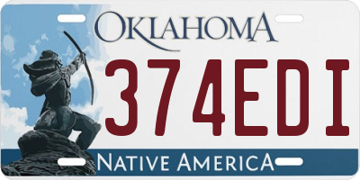 OK license plate 374EDI