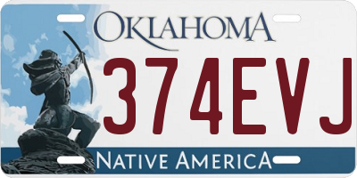 OK license plate 374EVJ