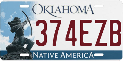 OK license plate 374EZB