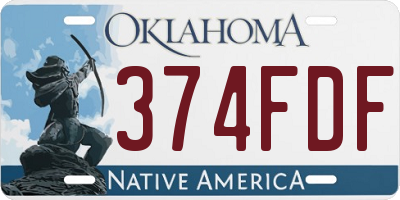 OK license plate 374FDF