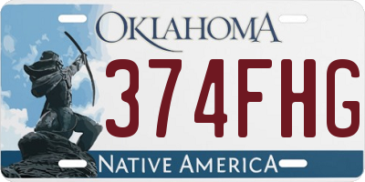 OK license plate 374FHG