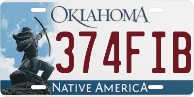 OK license plate 374FIB