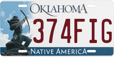 OK license plate 374FIG
