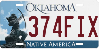 OK license plate 374FIX