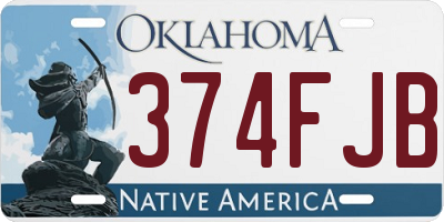 OK license plate 374FJB