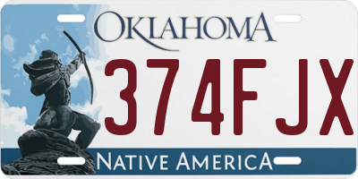 OK license plate 374FJX