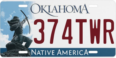 OK license plate 374TWR