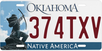 OK license plate 374TXV