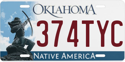 OK license plate 374TYC