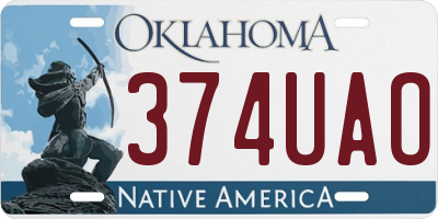 OK license plate 374UAO