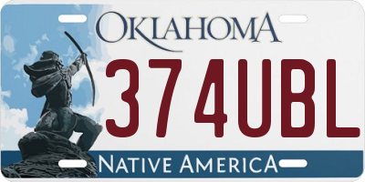 OK license plate 374UBL