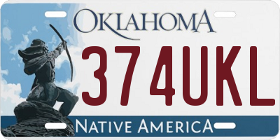 OK license plate 374UKL