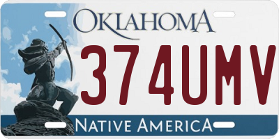 OK license plate 374UMV