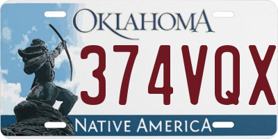 OK license plate 374VQX