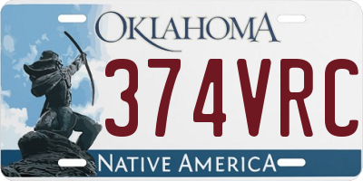 OK license plate 374VRC