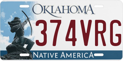 OK license plate 374VRG