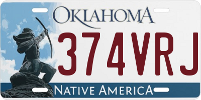 OK license plate 374VRJ
