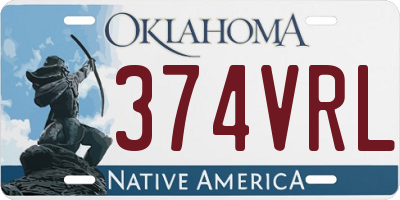 OK license plate 374VRL