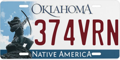 OK license plate 374VRN