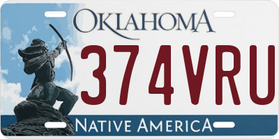 OK license plate 374VRU