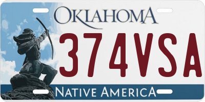 OK license plate 374VSA