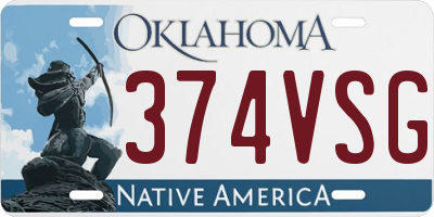 OK license plate 374VSG