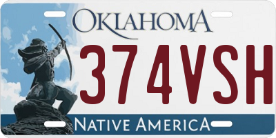 OK license plate 374VSH