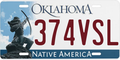 OK license plate 374VSL