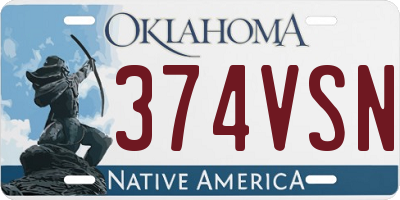 OK license plate 374VSN