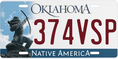 OK license plate 374VSP
