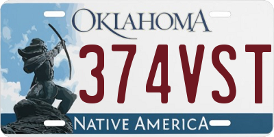 OK license plate 374VST